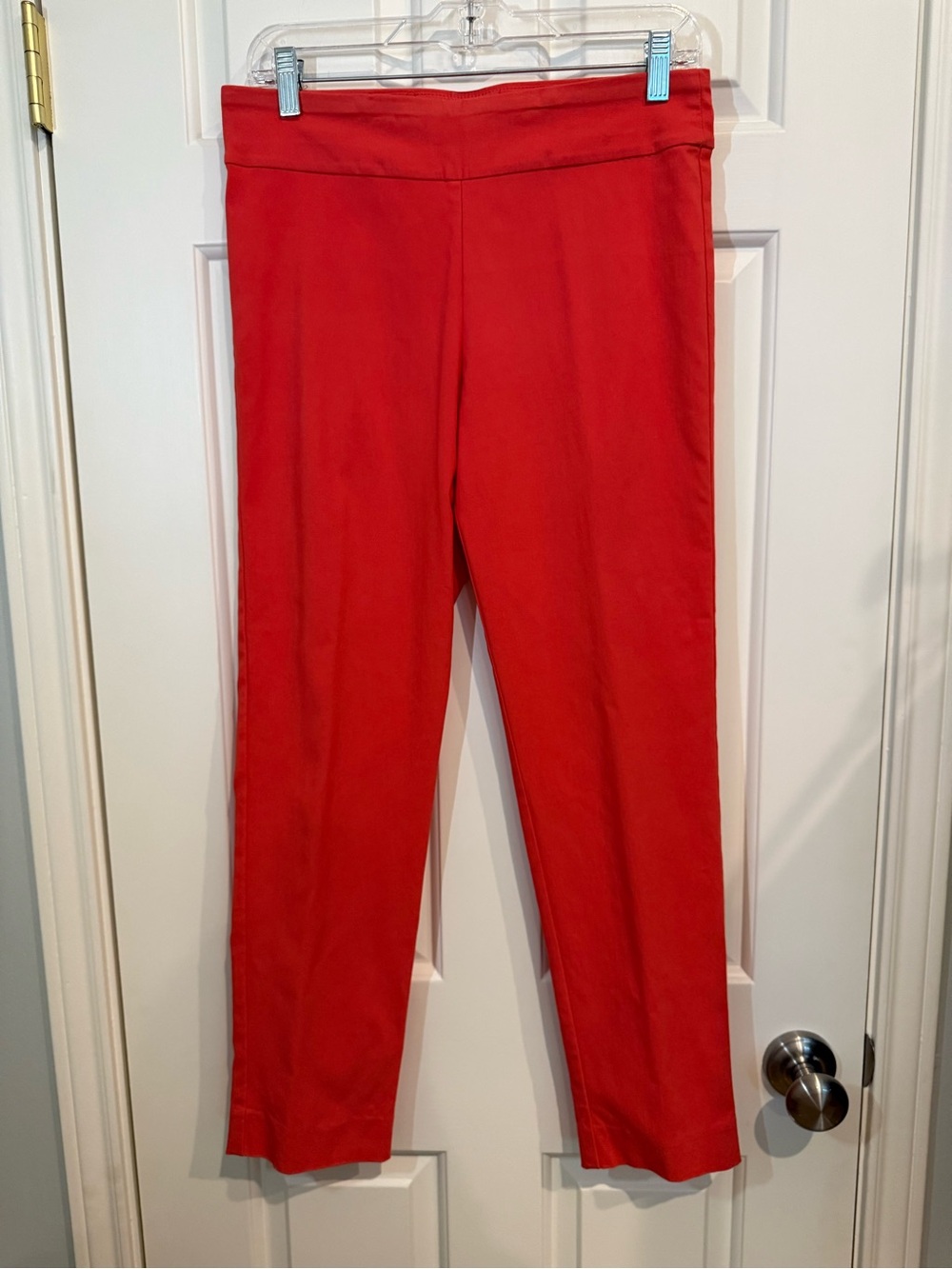 Women's Red Straight-Leg Pull-On Pants